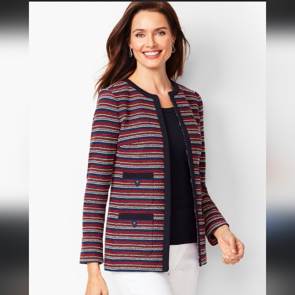 Talbot's Stripe Jacket Size L Petite